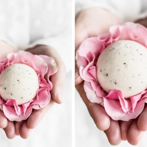Rose Bath Bomb 60g | Nourishing Relaxation with French Pink Clay, Rose Geranium, and Shea Butter